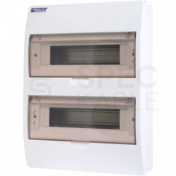 Rozdzielnica natynkowa S-24 (N+PE) 2x12 moduły IP20 303x400x101mm drzwi transparentne dymne INCOBEX