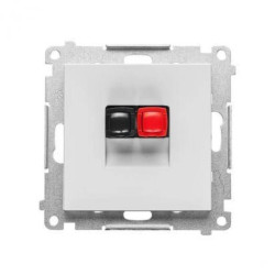 Simon 55 Gniazdo głośnikowe 1-krotne (moduł). Przekrój przewodów dla wejścia i wyjścia 2,5 mm2 Jasnoszary mat TGL1.01/114