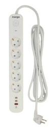 Listwa zasilająca INERGE 5-gniazdowa 3m PSS-0531PD-03-W
