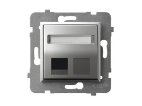ARIA Obudowa gniazda pojedynczego typu Keystone skośna srebro GPK-1US/p/18 OSPEL