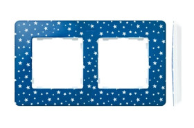 Simon Detail 82 Ramka podwójna Detail ORIGINAL-imagine INDYGO gwiazdki / podstawa Biała 8200620-221