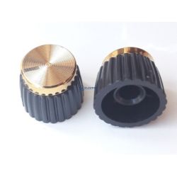 gałka 20mm oś 6mm czarno/złota