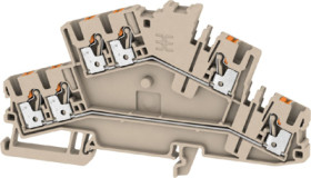 Multi level terminal block, push-in connection, 0.14-4.0 mm², 6 pole, 22 A, 8 kV, dark beige, 2531290000