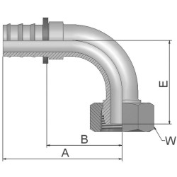 Złączka hydrauliczna, Złacze A: Przewód elastyczny 5/8 cala, Złacze B: M26 x 1.5, Stal, 160 barów