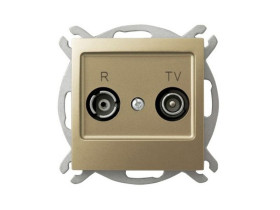 IMPRESJA Gniazdo antenowe RTV zakończeniowe złoty metalik GPA-10YPZ/m/28 OSPEL