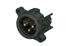 XLR panel plug, 3 pole, gold-plated, polyamide, NC3MAHL