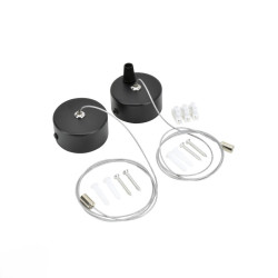 Rozety sufitowe okrągłe czarne z linką (2 szt.) do LORIEN 100cm C26-LOR-RO-BL Bemko