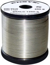 Solder, lead-free, SAC (Sn99Ag0.3Cu0.7), Ø 0.5 mm, 250 g, SSALC5250
