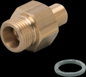 Screw-in adapter, 30 bar/3 MPa, M18, M12 for flow and temperature sensors, E40100