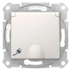 Sedna Gniazdo pojedyncze z/u IP44 (z. bezgwint.) kremowe SDN2800823