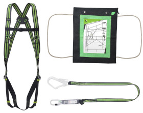 Zestaw przeciwupadkowy, Końcówka, torba z juty, linka linowa Budowa