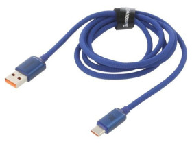 Kabel USB 2.0 USB A wtyk - USB C wtyk 1,2m niebieski tekstylny CAJY000403