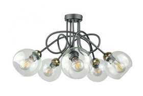 Lampa sufitowa nowoczesna 5xE27 EVIE BLACK/GOLD