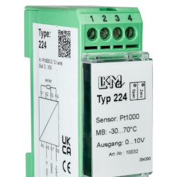 Przetwornik temperatury wy: Pt1000 we: 0 do 10 V 15 → 26 V AC/DC, 15 → 35 V AC/DC
