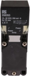 Czujnik indukcyjny PNP 25 mm w obudowie prostokątnej 200 mA 10 → 30 V DC IP68 250Hz