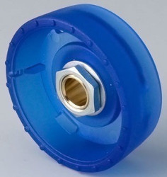 Rotary knob, 6.35 mm, PC, blue, Ø 33 mm, H 14 mm, B8333636