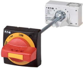 Door clutch rotary drive, size 2, (L x W x H) 100 x 110 x 190 mm, red/yellow, for NZM2(-4), PN2(-4), N(S)2(-4), 260180