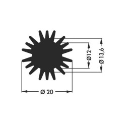 Fischer Elektronik 10021665 SK 585 LED Heat Sink 6.3 K/W 20mm x 10mm