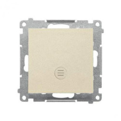 Simon 55 Przycisk pojedynczy zwierny z podświetleniem LED (moduł) 10 AX, 250 V~, szybkozłącza Szampański mat TP1L.01/144
