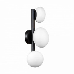 Kinkiet ścienny OMI czarny, 3*G9, mleczne szklane klosze - 1178 Zuma Line