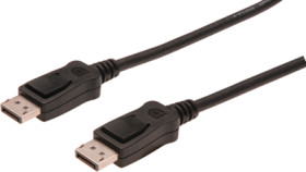 Connection cable, 2 m, black, DisplayPort 1.2 plug, straight to DisplayPort 1.2 plug, straight, AK-340100-020-S
