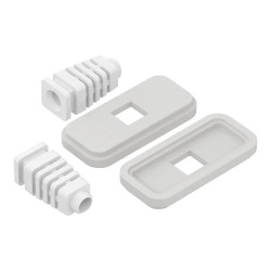 Zaślepka z odgiętką na przewód fi5mm, do obudowy OBD, jasnoszary, 2szt