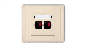 Flexi Gniazdo Głośnikowe Podwójne Beżowy 1Fgg-2