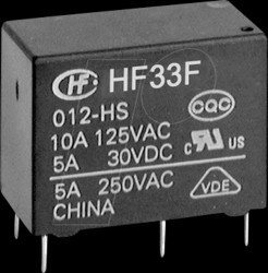 HF33F/012-ZS3F Subminiature intermediate power relay, 12 V DC, 10 A, 1 changeov