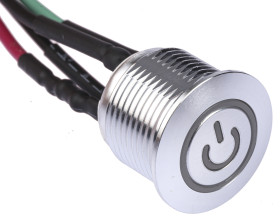 Nasadka przełącznika Chwilowy SPST średnica wycięcia 16mm, montaż panelowy RS PRO