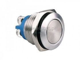 Przycisk chwilowy 16mm płaski chrom 230V- śrubki