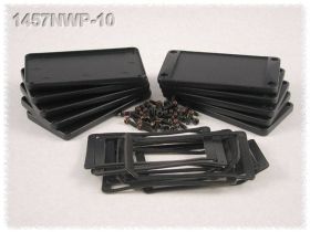 Hammond Electronics 1457NWPF-10 1457NWPF-10 z kołnierzem (D x S x W) 12 x 104 x 55 mm aluminium czarny 10 szt.