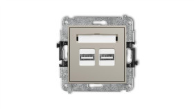 Icon Mechanizm Ładowarki Usb Podwójnej 2Xusb A, 15,5W Max., 5V, 3.1A Taupe...