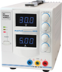 Laboratory power supply, 30 VDC, outputs: 1 (5 A), 0 to 5 A, 150 W, 115-230 VAC, P 6205