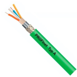 Kabel transmisyjny HELUKAT PROFInet typ A kat.5e SF/UTP 2x2x0,64mm do sieci przemysłowej Profinet zielony 125V ekranowany /100m/