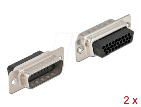 66713 D-Sub HD 26 Pin Crimp Stecker, Metall, 2 Stück