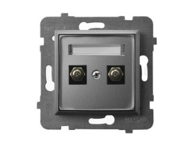 ARIA Gniazdo ekwipotencjalne podwójne szary mat GPE-2U/m/70 OSPEL