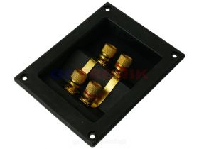 Gniazdo głośnikowe banan 4 pin prostokątne 122mm x 95mm