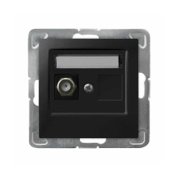 Gniazdo antenowe typu F pojedyncze GPA-1YF/m/33 czarny metalik Impresja Ospel