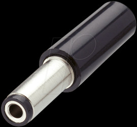 10456 DC power plug, straight, Øi = 2.5 mm, Øa = 5.5 mm, long