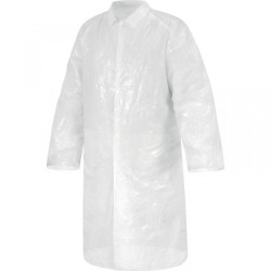 Bluza z polietylenu dla odwiedzających zapinanie na 3 zatrzaski op.100 szt. kolor biały rozmiar Uniwersalny CORP BLOUSPE