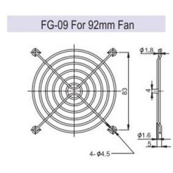 FG-09 Osłona metalowa do wentylatora 92x92mm