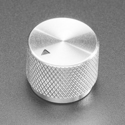 Anodized Aluminium Machined Knob - Silver - 20mm Diameter