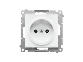 SIMON 55 Gniazdo pojedyncze bez uziemienia z przesłonami szybkozłącza biały mat TG1CZ.01/111 KONTAKT SIMON