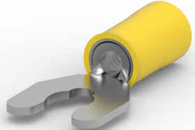 Insulated forked cable lug, 1.25-2.0 mm², AWG 16 to 14, 4.17 mm, M4, blue, 52936-2