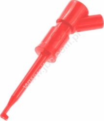 KLEPS 2 BU RT Chwytak mini, haczyk., z gn.2mm, L=66mm, czerwony, Hirschmann, 973501101, KLEPS2BURT