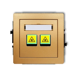 DECO Mechanizm gniazda światłowodowego/optycznego podwójnego złoty 29DGOP-2