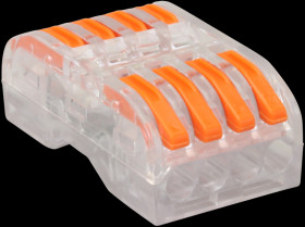 Szybkozłączka z dźwignią transparent 4 tory 4mm2 Tracon