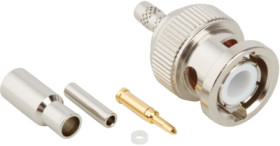BNC plug 50 Ω, RG-316, crimp connection, straight, 112512