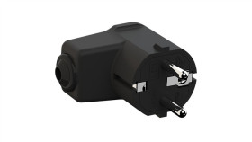 Bachmann Wtyczka Kątowa Czarna, Cee 7/7 2-Biegunowa Z Uziemieniem Ochronnym