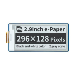 2.9" Black/White E-Ink E-Paper Display Module for Raspberry Pi Pico (296×128)